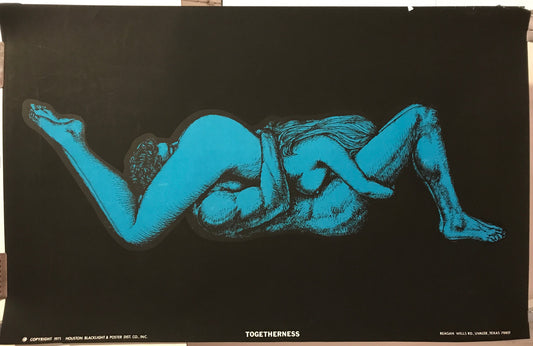 Togetherness, vintage blacklight poster, 1971