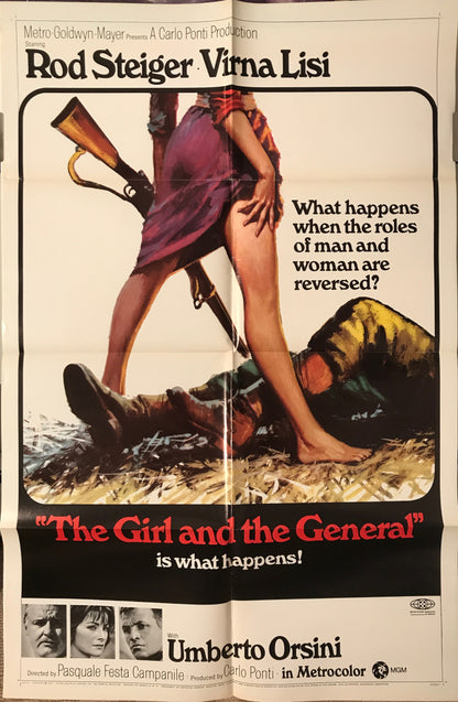 The Girl and the General, Vintage and Original US 1-sheet film poster, 1967