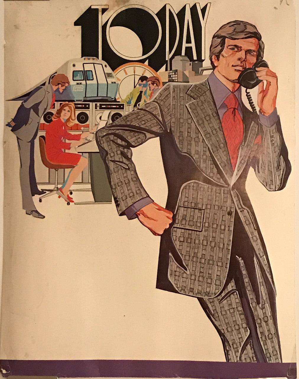 TODAY, vintage and original Men's fashion advertising poster, c.1970s