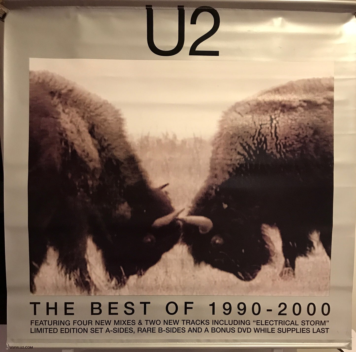 U2 The Best of 1990 - 2000 (vinyl promo banner / double sided)