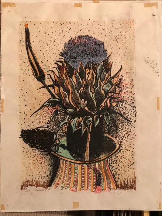 Thistle, hand signed and numbered lithograph by Viggo Holm Madsen (4/8)