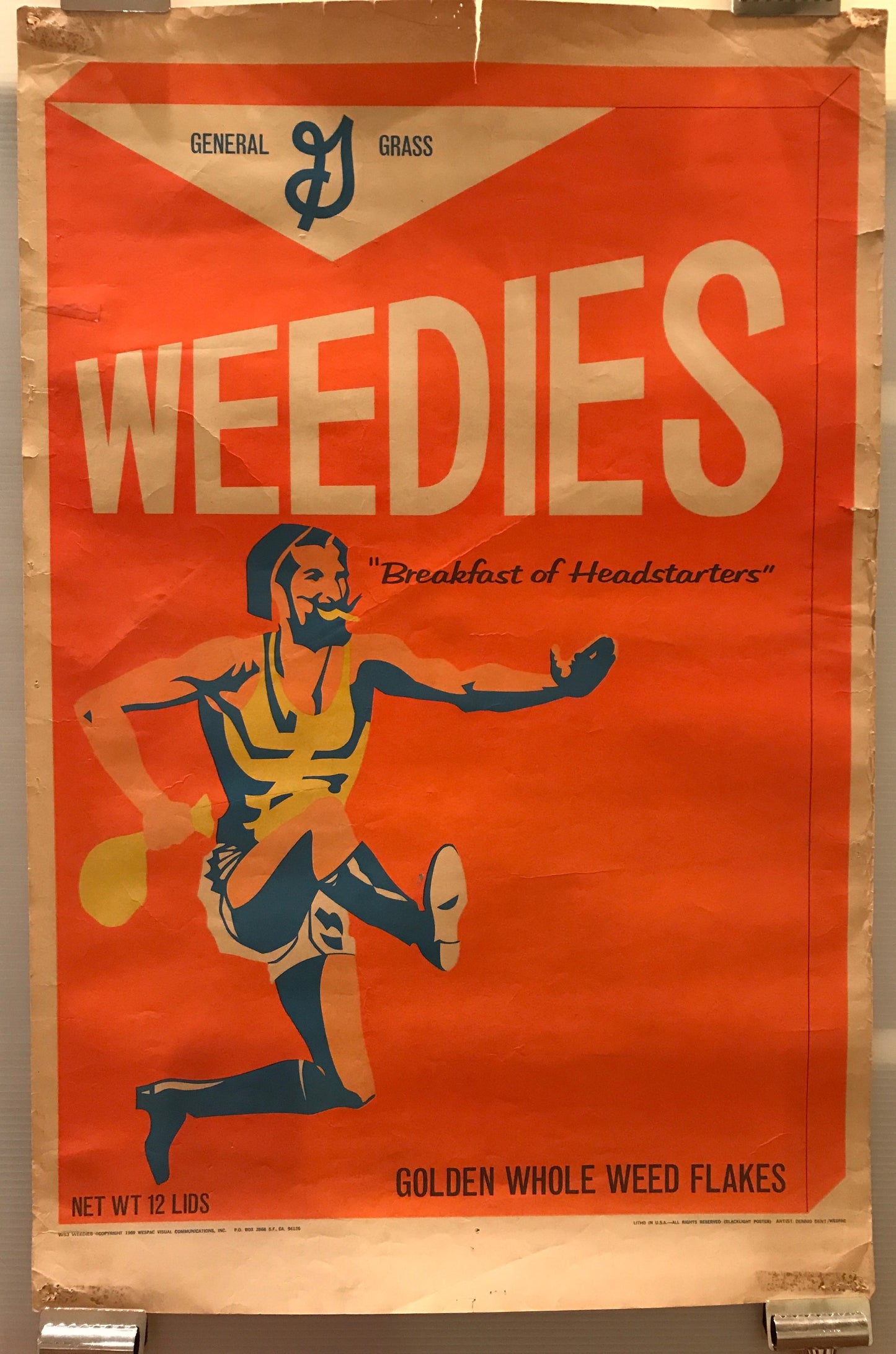 Weedies "Breakfast of Headstarters", vintage poster, 1969