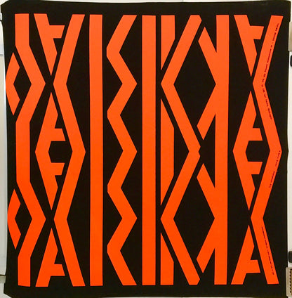 Yakima Indians - Environmental painting, vintage silk screen typographic black light poster, a. Barry Bryant, 1970