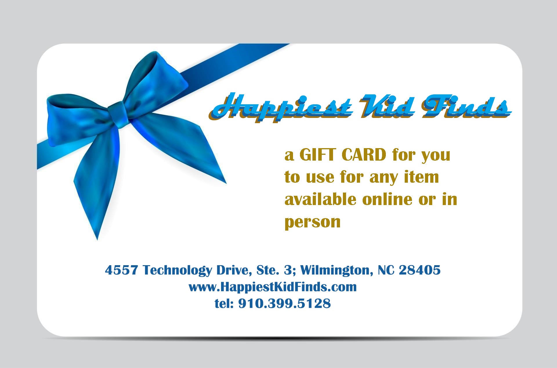 Gift Cards available at Happiest Kid Finds