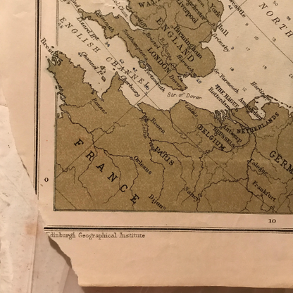 Physical Chart of North Polar Regions, antique map, 1897