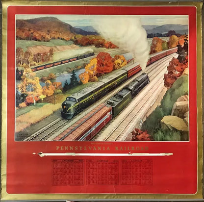 "Main Lines of Commerce" - Pennsylvania Railroad calendar 1950-51-52 by Grif Teller