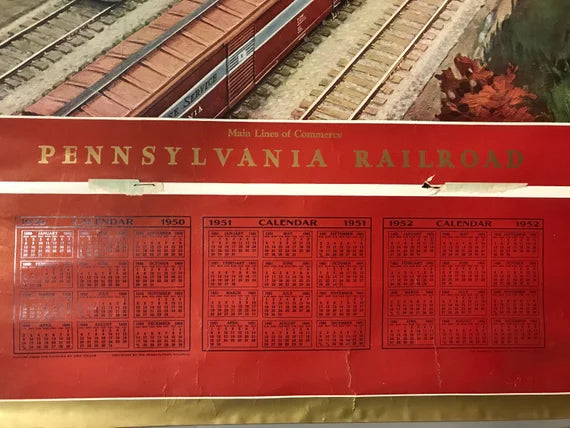 "Main Lines of Commerce" - Pennsylvania Railroad calendar 1950-51-52 by Grif Teller